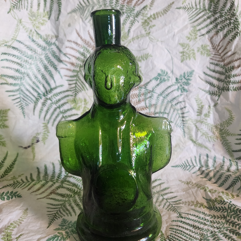 Green Glass George Washington Bottle